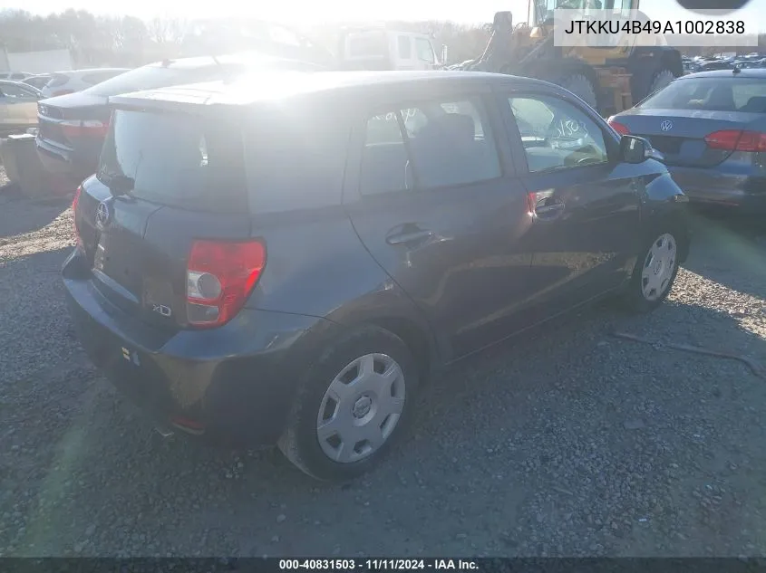 2010 Scion Xd VIN: JTKKU4B49A1002838 Lot: 40831503