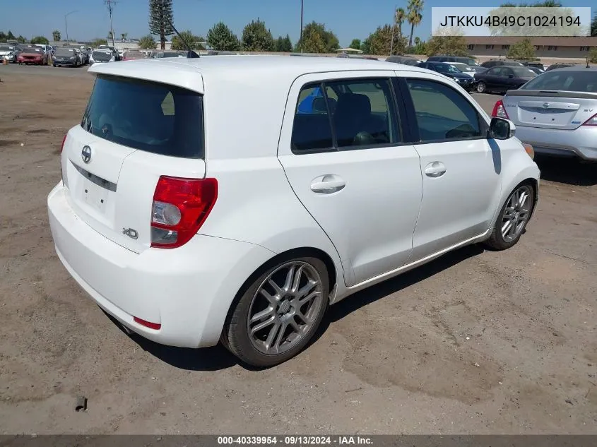 2012 Scion Xd VIN: JTKKU4B49C1024194 Lot: 40339954