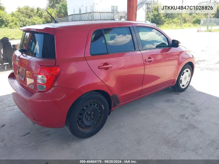 2012 Scion Xd VIN: JTKKU4B47C1028826 Lot: 40404178