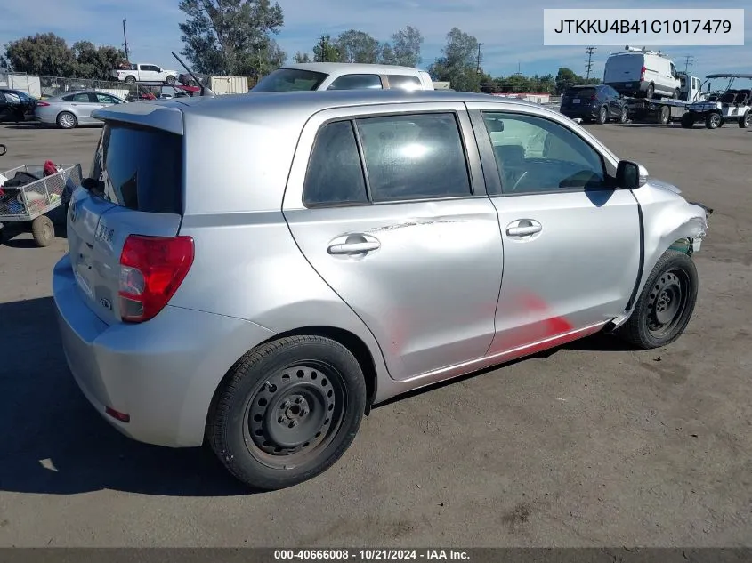 2012 Scion Xd VIN: JTKKU4B41C1017479 Lot: 40666008