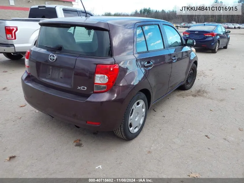 2012 Scion Xd VIN: JTKKU4B41C1016915 Lot: 40715602