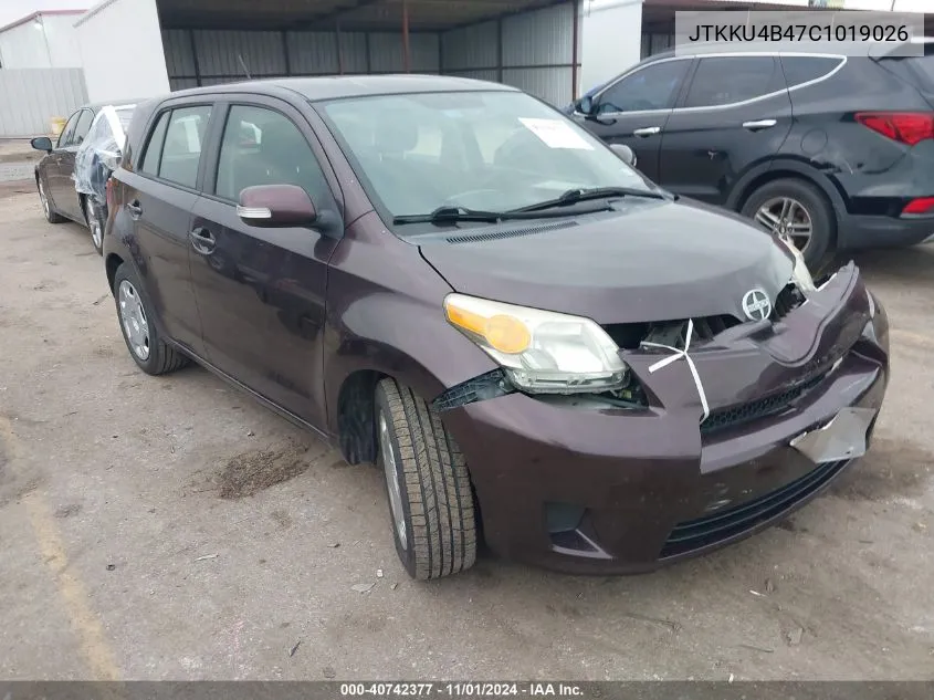 2012 Scion Xd VIN: JTKKU4B47C1019026 Lot: 40742377