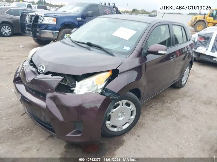 2012 Scion Xd VIN: JTKKU4B47C1019026 Lot: 40742377