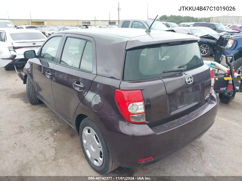 2012 Scion Xd VIN: JTKKU4B47C1019026 Lot: 40742377