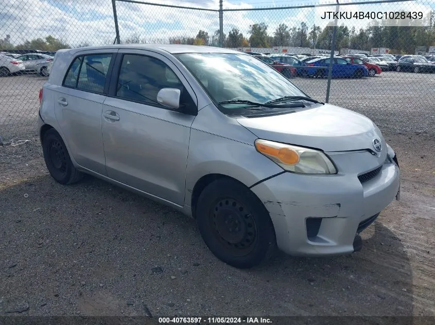 2012 Scion Xd VIN: JTKKU4B40C1028439 Lot: 40763597