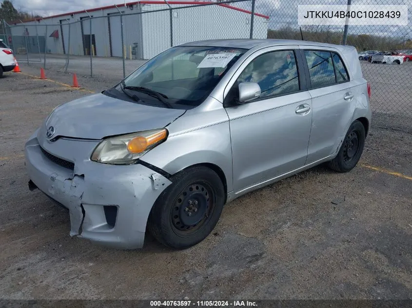 2012 Scion Xd VIN: JTKKU4B40C1028439 Lot: 40763597