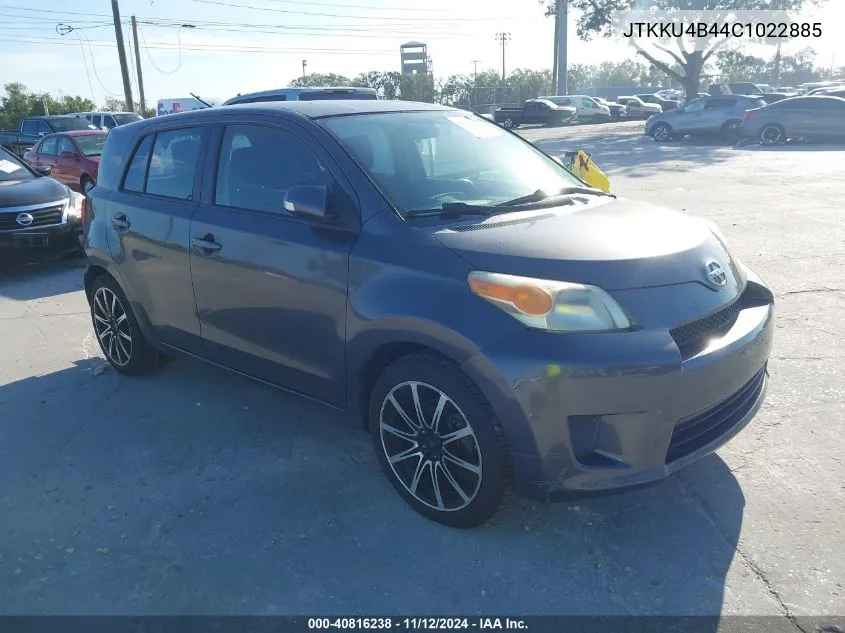 2012 Scion Xd VIN: JTKKU4B44C1022885 Lot: 40816238