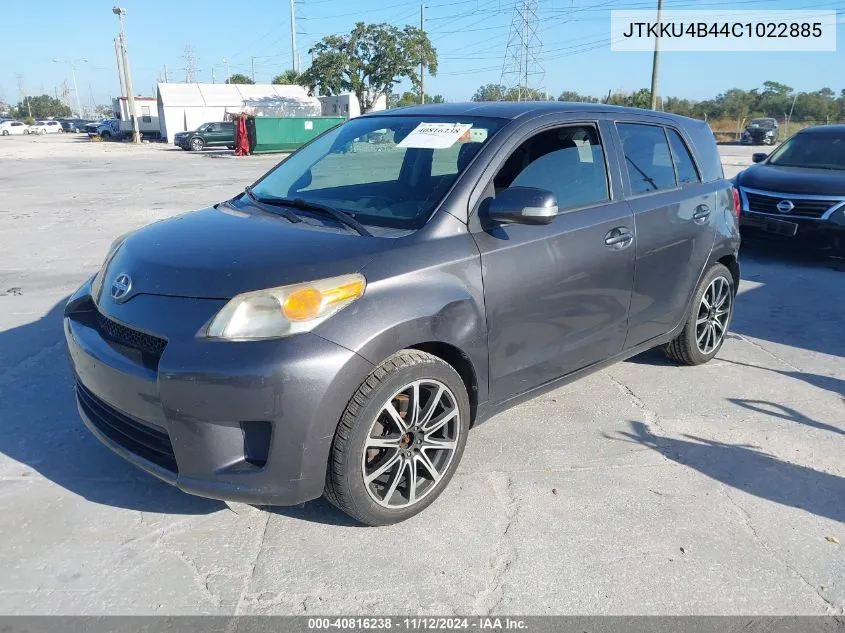 2012 Scion Xd VIN: JTKKU4B44C1022885 Lot: 40816238