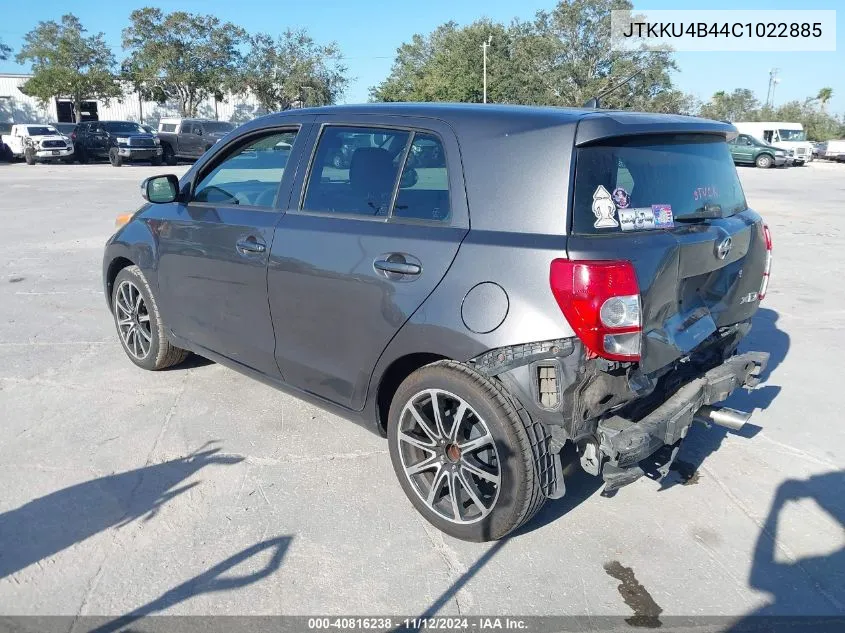 2012 Scion Xd VIN: JTKKU4B44C1022885 Lot: 40816238