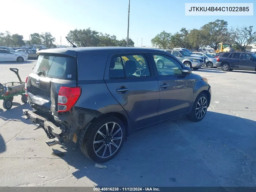 2012 Scion Xd VIN: JTKKU4B44C1022885 Lot: 40816238