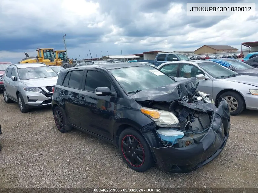 2013 Scion Xd VIN: JTKKUPB43D1030012 Lot: 40261958