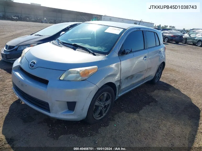 2013 Scion Xd 10 Series VIN: JTKKUPB45D1038743 Lot: 40458751