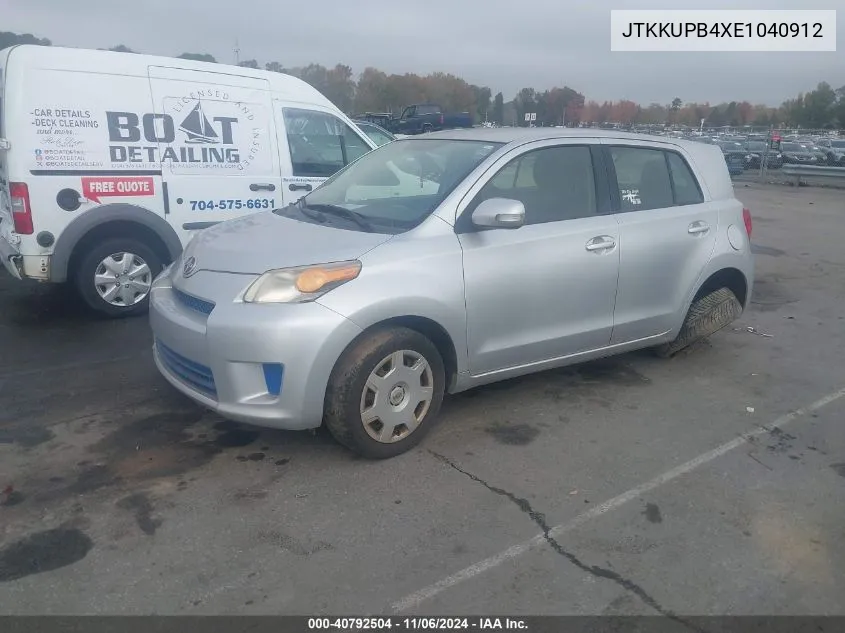 2014 Scion Xd VIN: JTKKUPB4XE1040912 Lot: 40792504