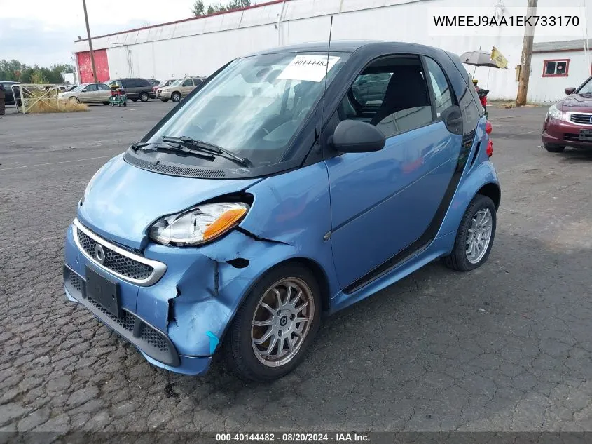 2014 Smart Fortwo Electric Drive Passion VIN: WMEEJ9AA1EK733170 Lot: 40144482