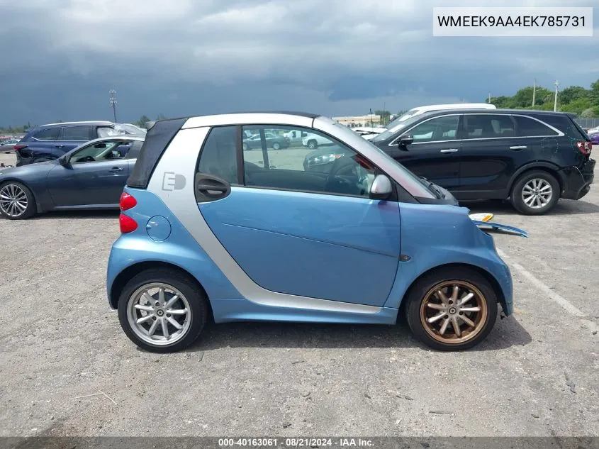 2014 Smart Fortwo Electric Drive VIN: WMEEK9AA4EK785731 Lot: 40163061