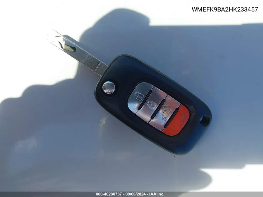 WMEFK9BA2HK233457 2017 Smart Fortwo Electric Drive Passion/Prime