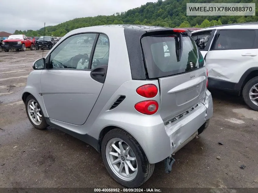 WMEEJ31X78K088370 2008 Smart Fortwo Passion/Pure