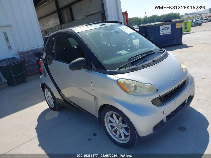 2008 Smart Fortwo Passion VIN: WMEEK31X28K162890 Lot: 40281377