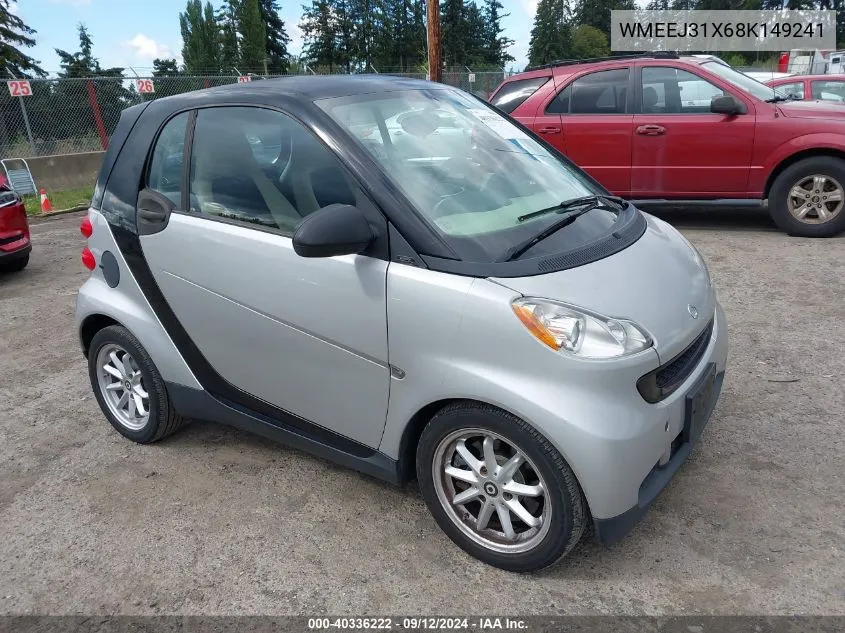 WMEEJ31X68K149241 2008 Smart Fortwo Passion/Pure