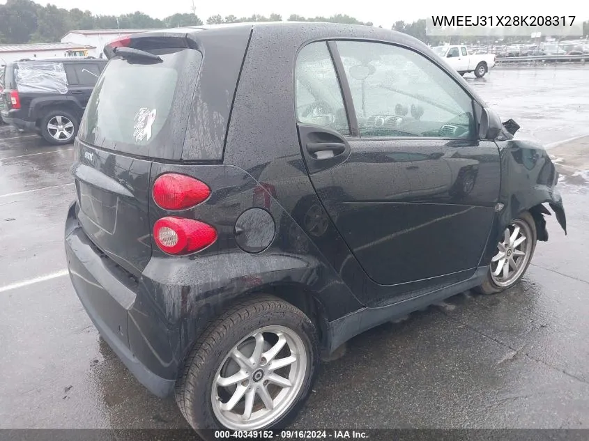 WMEEJ31X28K208317 2008 Smart Fortwo Passion/Pure