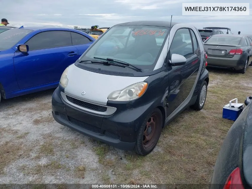 WMEEJ31X78K174360 2008 Smart Fortwo Pure/Passion