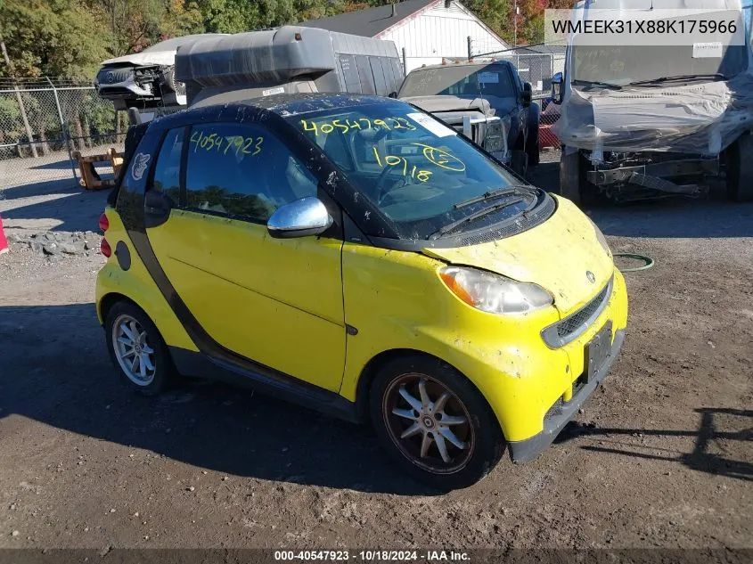 2008 Smart Fortwo Passion VIN: WMEEK31X88K175966 Lot: 40547923