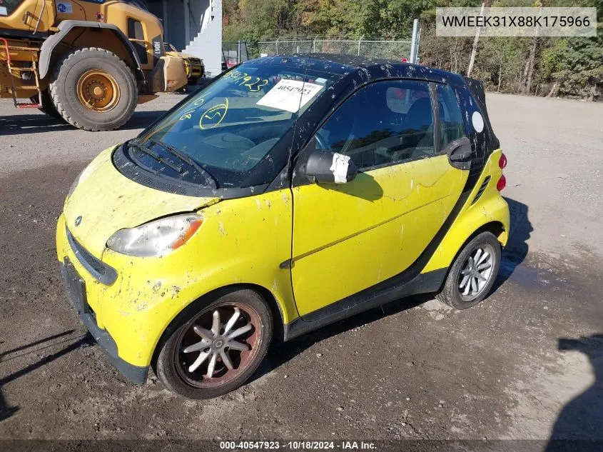 2008 Smart Fortwo Passion VIN: WMEEK31X88K175966 Lot: 40547923