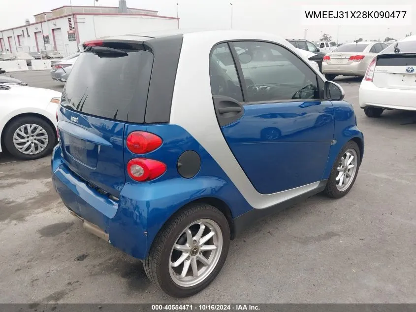 2008 Smart Fortwo Passion/Pure VIN: WMEEJ31X28K090477 Lot: 40554471