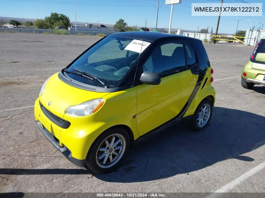 WMEEJ31X78K122212 2008 Smart Fortwo Passion/Pure