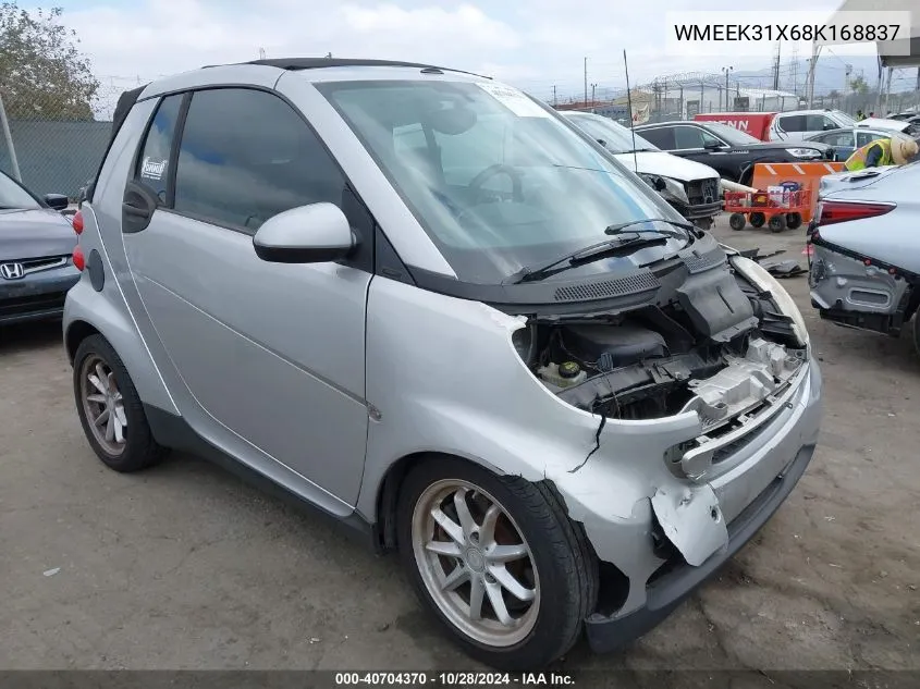 2008 Smart Fortwo Passion VIN: WMEEK31X68K168837 Lot: 40704370