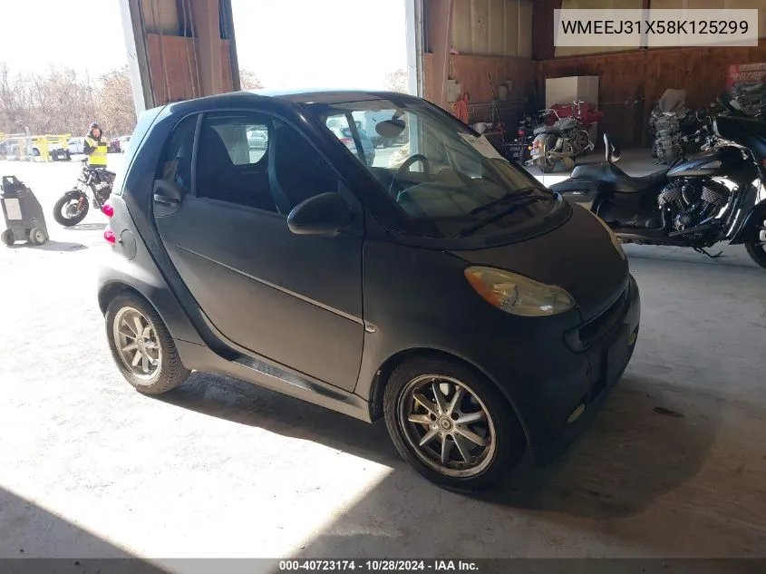 2008 Smart Fortwo Passion/Pure VIN: WMEEJ31X58K125299 Lot: 40723174