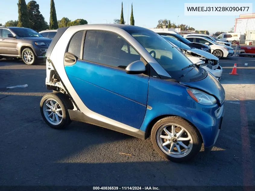 2008 Smart Fortwo Passion/Pure VIN: WMEEJ31X28K090477 Lot: 40836539