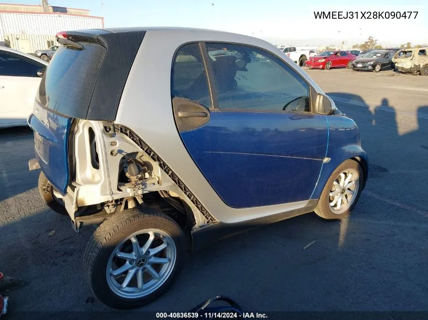 2008 Smart Fortwo Passion/Pure VIN: WMEEJ31X28K090477 Lot: 40836539