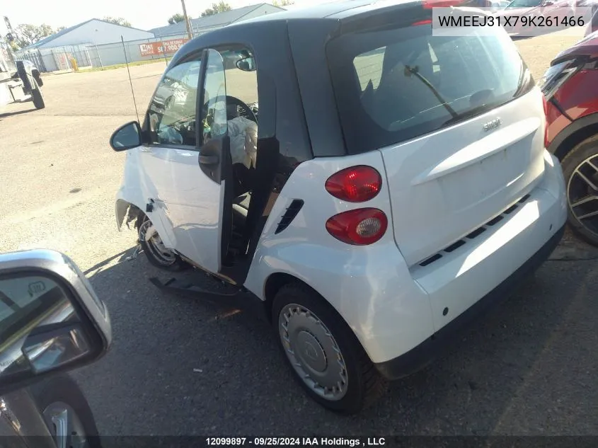 2009 Smart Fortwo Pure/Passion VIN: WMEEJ31X79K261466 Lot: 12099897