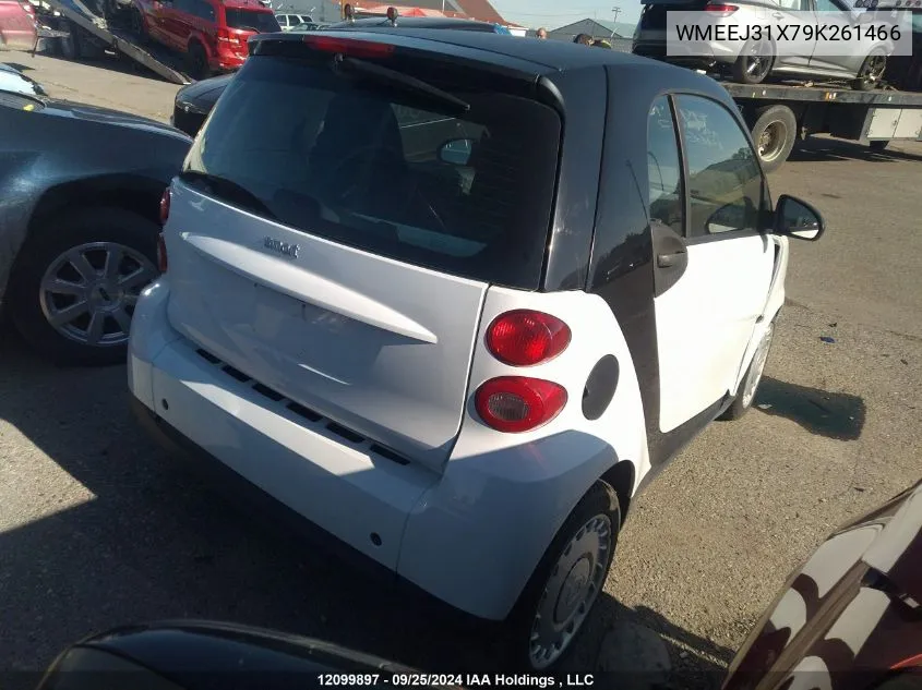 2009 Smart Fortwo Pure/Passion VIN: WMEEJ31X79K261466 Lot: 12099897