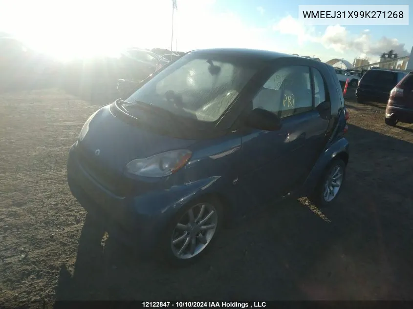 2009 Smart Fortwo VIN: WMEEJ31X99K271268 Lot: 12122847