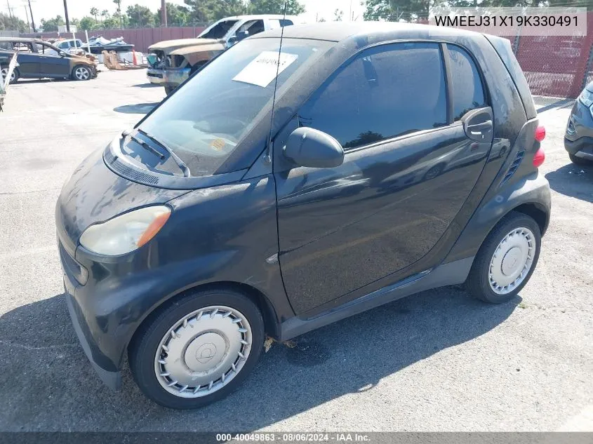 2009 Smart Fortwo Brabus/Passion/Pure VIN: WMEEJ31X19K330491 Lot: 40049863