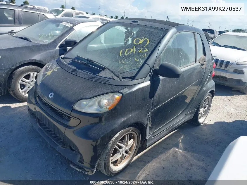 2009 Smart Fortwo Passion VIN: WMEEK31X99K270537 Lot: 40626698