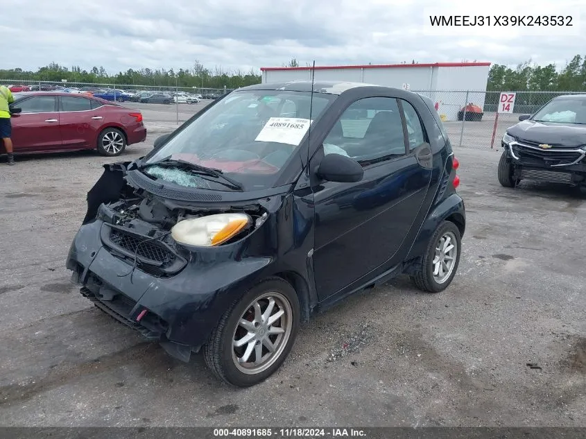 2009 Smart Fortwo Brabus/Passion/Pure VIN: WMEEJ31X39K243532 Lot: 40891685