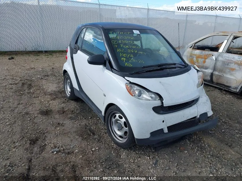 WMEEJ3BA9BK439927 2011 Smart Fortwo