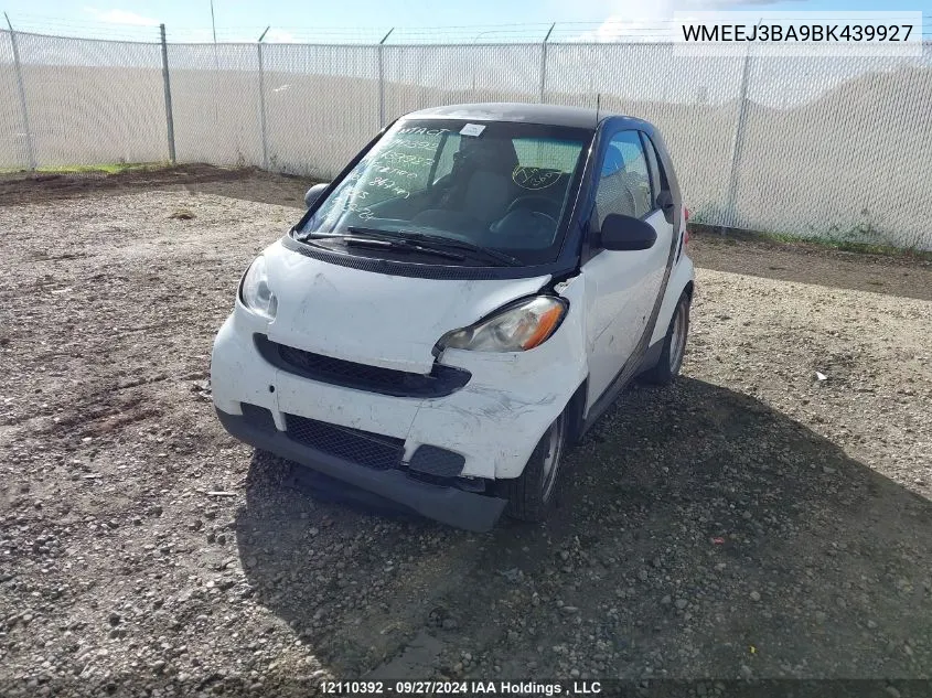 2011 Smart Fortwo VIN: WMEEJ3BA9BK439927 Lot: 12110392