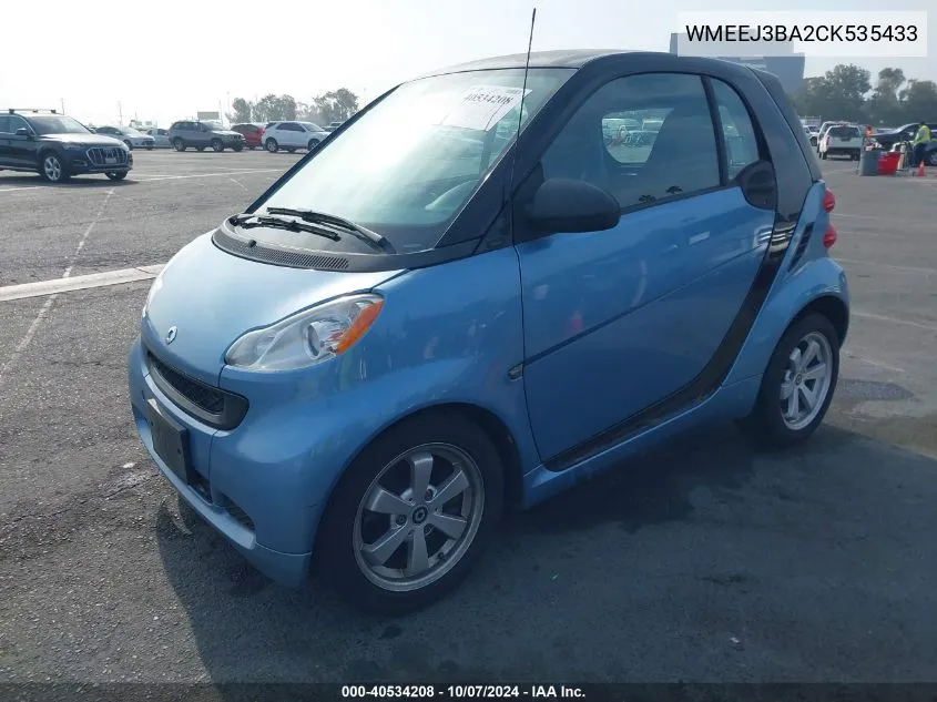 WMEEJ3BA2CK535433 2012 Smart Fortwo Passion/Pure