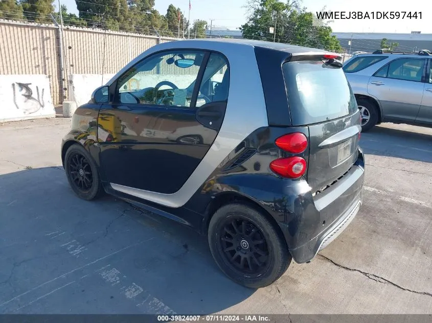 2013 Smart Fortwo Passion/Pure VIN: WMEEJ3BA1DK597441 Lot: 39824007