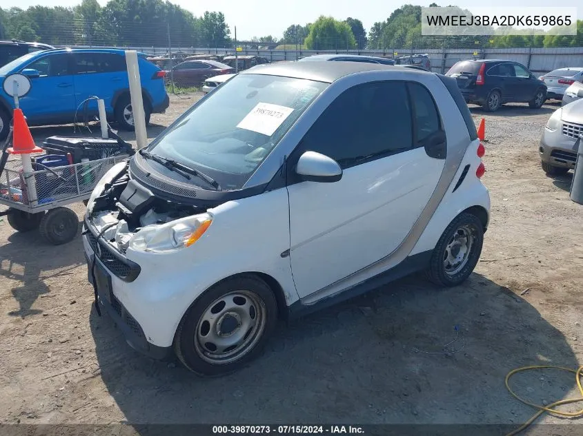 2013 Smart Fortwo Passion/Pure VIN: WMEEJ3BA2DK659865 Lot: 39870273