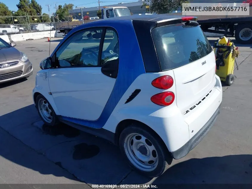 2013 Smart Fortwo Passion/Pure VIN: WMEEJ3BA8DK657716 Lot: 40169620