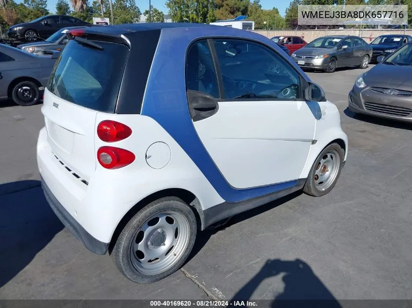 2013 Smart Fortwo Passion/Pure VIN: WMEEJ3BA8DK657716 Lot: 40169620