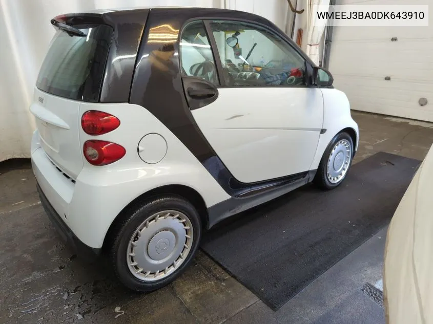 2013 Smart Fortwo Passion/Pure VIN: WMEEJ3BA0DK643910 Lot: 40375331