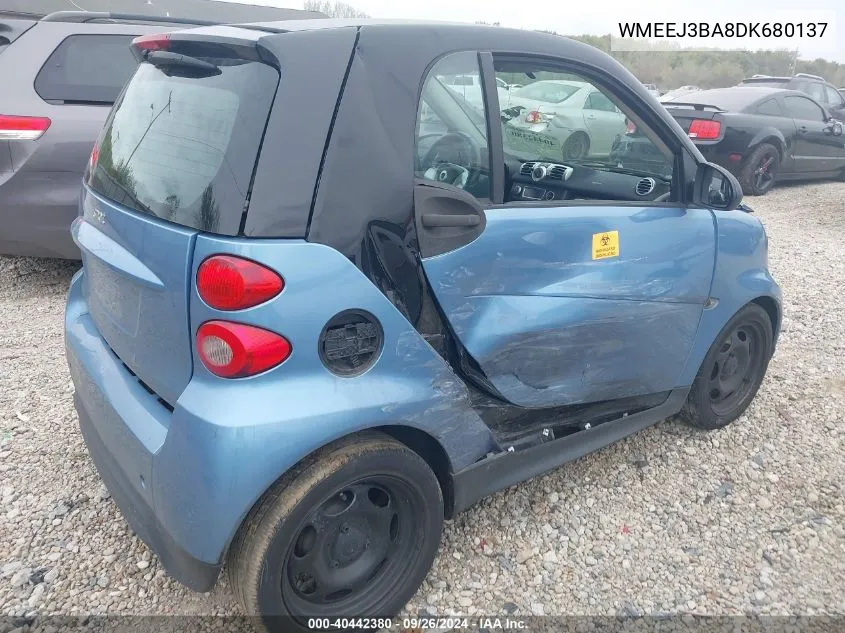 WMEEJ3BA8DK680137 2013 Smart Fortwo Pure/Passion