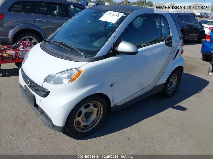 2013 Smart Fortwo Passion/Pure VIN: WMEEJ3BA9DK701349 Lot: 40736916