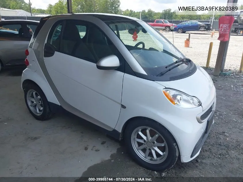 2015 Smart Fortwo Passion/Pure VIN: WMEEJ3BA9FK820389 Lot: 39985744